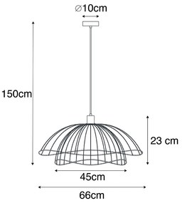 Designerska lampa wisząca czarna 60 cm - PuaDesignerski Oswietlenie wewnetrzne