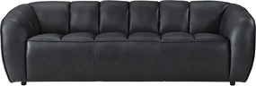 Sofa 3-osobowa ze skóry w kolorze czarnym PRADONI