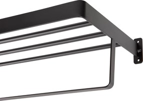 Wieszak ścienny na ręczniki HANDY 60x22 cm, czarny