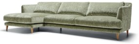 Jasnozielony aksamitny narożnik (lewostronny) Vera – Sits
