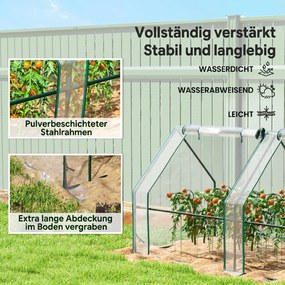 Outsunny Szklarnia z drzwiami na zamek błyskawiczny, mrozoodporna foliowa szklarnia ze stali 360 x 90 x 90 cm Przezroczysta | Aosom PL