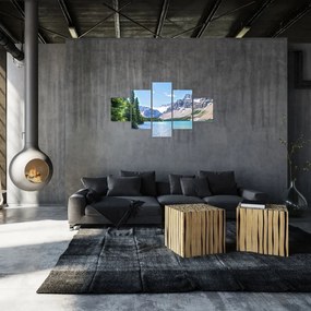 Obraz alpejskiego jeziora (125x70 cm)