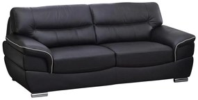 Komplet wypoczynkowy 3+2 ze skóry THIBAULT - Czarny