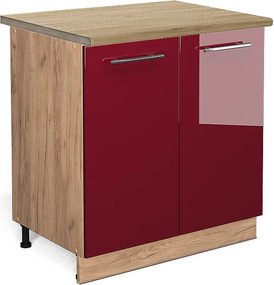 Szafki kuchenne bordowa czerwień wysoki połysk 80x60x82 fame-line