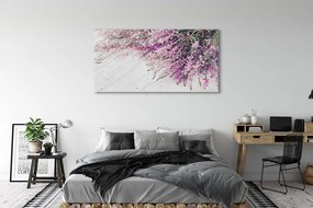 Duży obraz na płótnie Kwiaty na Deskach