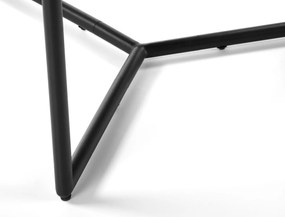 Okrągła czarna ława z połyskiem 80/45 cm szkło/MDF/stal COSMO ława, czarny