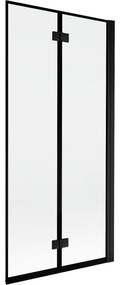 Mexen Mist parawan nawannowy 2-skrzydłowy prawy 90 x 150 cm, czarna ramka, czarny - 8A9-090-002-70-70-P