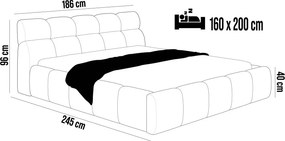 Łóżko GIULIA tapicerowane z pojemnikiem na pościel kolor Kremowy WERSAL