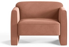 Różowy aksamitny fotel Abby – Micadoni