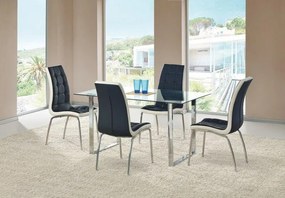 Dwukolorowe krzesło na chromowanych nogach K186