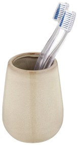 Beżowy kubek na szczoteczki do zębów ceramiczny Sirmione – Wenko