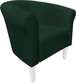 Fotel Milo tkanina Eko-skóra elegancki fotel do salonu i gabinetu : Kolor nogi - Biała, Kolor tkaniny - EKO-SKÓRA - 6D, Wysokość nogi - 20 cm