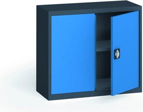 Szafa metalowa, 800 x 950 x 400 mm, 1 półka, grafitowy/niebieska