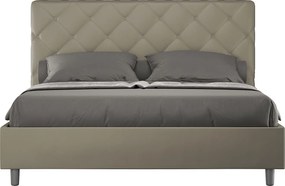 Łóżko bez stelaża tapicerowane 160x200 sztucznej skóry Cappuccino Priya