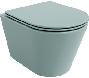 Mexen Rico miska wc Rimless z deską wolnoopadającą slim, duroplast, zielona jasna mat - 30724048