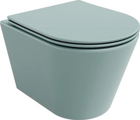 Mexen Rico miska wc Rimless z deską wolnoopadającą slim, duroplast, zielona jasna mat - 30724048