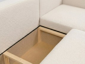 Rozkładana sofa narożna w kształcie U SMART BOUCLE 303x143 cm, ciemnozielona