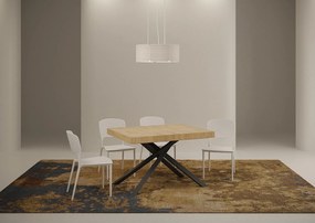 Stół rozkładany 120/224x90 cm Karida Premium dąb naturalny nogi antracytowe