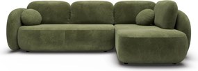 Masseno Narożnik AMICO z funkcją spania i pojemnikiem na pościel Narozniki L, Rozkładana sofa - Zielony, EGON 75
