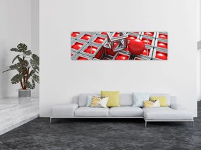 Obraz - 3D metaliczna abstrakcja (170x50 cm)