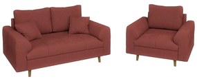 Ceglasta sztruksowa sofa 150 cm Ariella – Ropez