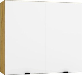 Dwudrzwiowa szafka kuchenna górna 80 cm biały + dąb artisan G7-M92