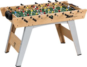 SPORTNOW Stół do piłkarzyków Kickertisch inkl 22 figurki 2 piłki Antypoślizgowe uchwyty Liczniki punktów Skośne nogi 121x87x77cm Drewno naturalne | Aosom PL