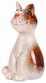 Dekoracja ogrodowa na ogrodzenie Cat, 9 x 9 x 15cm, ceramiczna, 15 cm