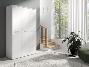 Szafa Otwierana Trzydrzwiowa 120cm x 200cm BIAŁA | Półki + Wieszak