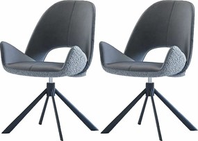 Krzesła do jadalni zestaw 2 szt. - materiał i metal - szary - RENITA