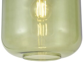 Hotelowa lampa wisząca Chic czarna ze złotem i zielonym szkłem 3-źródła światła - ZuzannaElegancki hotelowy Oswietlenie wewnetrzne