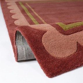 Bordowy wełniany dywan tkany ręcznie 160x230 cm Lois – Flair Rugs