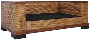 Sofa Otma 2A dwuosobowa - rattan + brąz