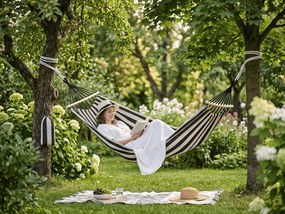 Hamak ZENVIO COMFORT 200x80 cm, szaro-biały + torba gratis