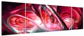 Obraz czerwonych fraktali (170x50 cm)