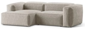 Beżowy sztruksowy narożnik (lewostronny/z szezlongiem) Bergano – Cosmopolitan Design