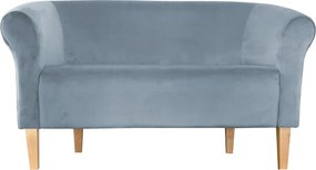 Sofa Milo tkanina Welur wygodna sofa tapicerowana do salonu i poczekalni : Kolor nogi - Drewno, Kolor tkaniny - VELVET - BL06, Typ tkaniny - Velvet, Wysokość nogi - 20 cm