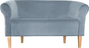 Sofa Milo tkanina Welur : Kolor nogi - Drewno, Kolor tkaniny - VELVET - BL06, Typ tkaniny - Velvet, Wysokość nogi - 20 cm