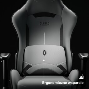 Fotel gamingowy materiałowy szary: Diablo X-Starter