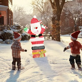 Outsunny Mikołaj LED 93 cm z 97 ciepłymi LED — stalowy stelaż, do wnętrz i na zewnątrz