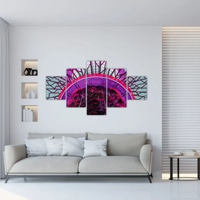 Abstrakcyjny obraz - fioletowe gałęzie (125x70 cm)