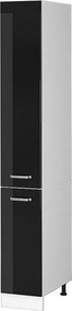 Szafka aptekarska czarny wysoki połysk 30x57.2x206.8 r-line
