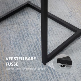 Stół HOMCOM, stolik boczny, zestaw 3, wzornictwo przemysłowe, rama stalowa, brązowy+czarny, 45 x 30 x 60cm