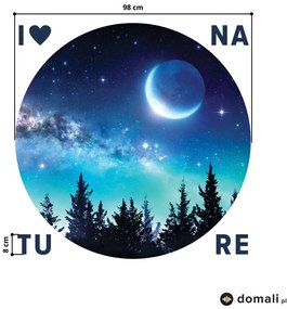 Naklejki na ścianę - Kosmiczny las z napisem
