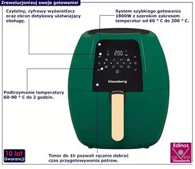 Zielona frytownica betłuszczowa 7,7L - Uvefi 9X