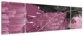 Obraz - Różowo - czarna abstrakcja (170x50 cm)
