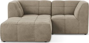 Brązowy aksamitny narożnik (lewostronny/z szezlongiem) Aloha – Makamii