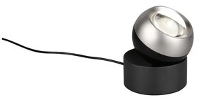 Czarna/w kolorze srebra lampa stołowa LED (wysokość 14 cm) Orbit – Trio Select