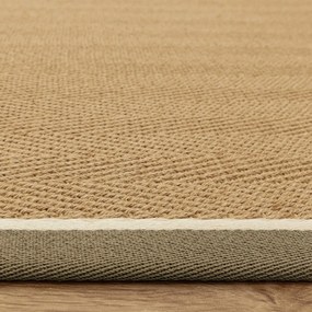 Dywan z juty dwustronny/tkany ręcznie w kolorze khaki/w naturalnym kolorze 240x340 cm Bordo Herringbone Khaki – Asiatic Carpets