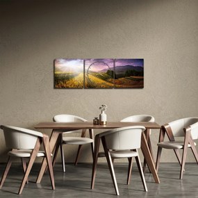 Obraz krajobrazu (z zegarem) (90x30 cm)